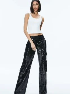Women Alice and Olivia Hayes Sequin Cargo Pant