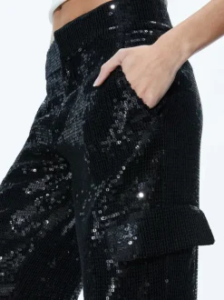 Women Alice and Olivia Hayes Sequin Cargo Pant