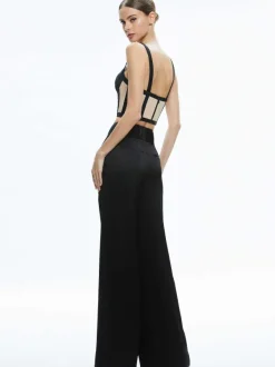 Women Alice and Olivia Helene Striped Bustier Top