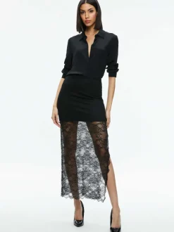 Women Alice and Olivia Iyanna Lace Maxi Skirt