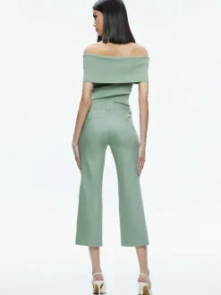 Women Alice and Olivia Janis Low Rise Cropped Flare Pant