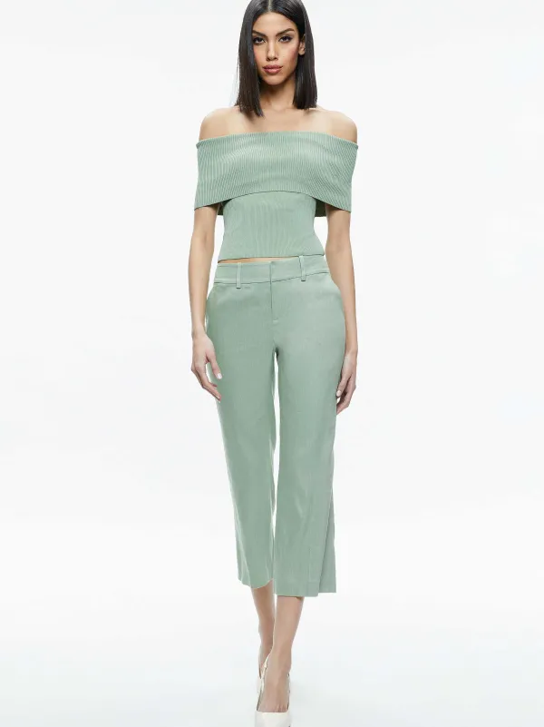 Women Alice and Olivia Janis Low Rise Cropped Flare Pant
