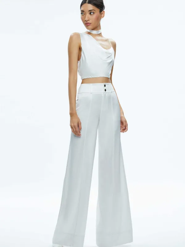 Women Alice and Olivia Jena Asymmetric Draped Scarf Top