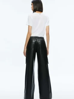 Women Alice and Olivia Joette Vegan Leather Cargo Pant