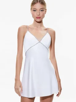 Women Alice and Olivia Julienne Embellished V-Neck Mini Dress