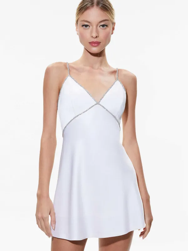 Women Alice and Olivia Julienne Embellished V-Neck Mini Dress