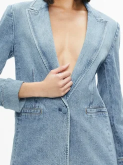 Women Alice and Olivia Justine Rolled Cuff Blazer + Noah Denim Pleated Skort