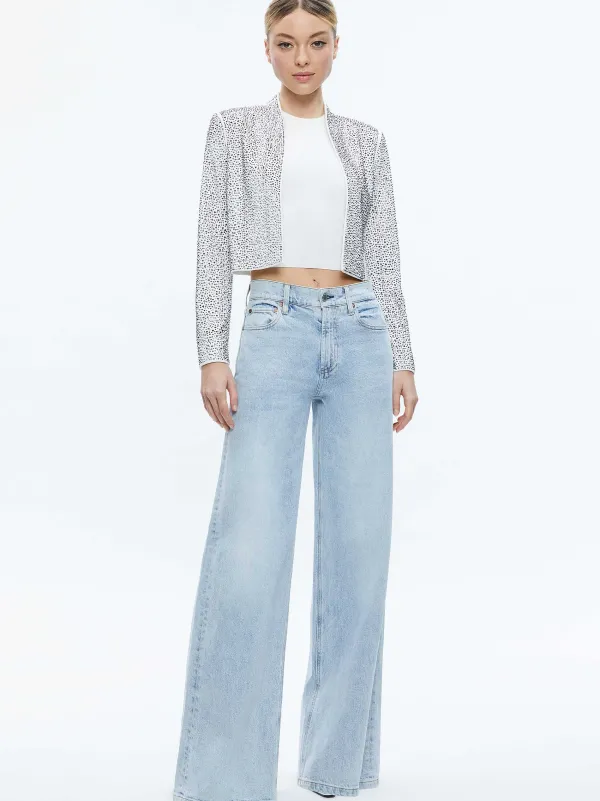 Women Alice and Olivia Kalia Embellished Open Front Jacket