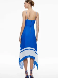 Women Alice and Olivia Kayson V-Neck Handkerchief Hem Dress