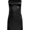 Women Alice and Olivia Kelly Strapless Vegan Leather Mini Dress
