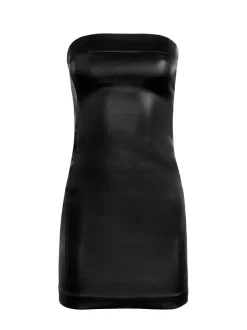 Women Alice and Olivia Kelly Strapless Vegan Leather Mini Dress