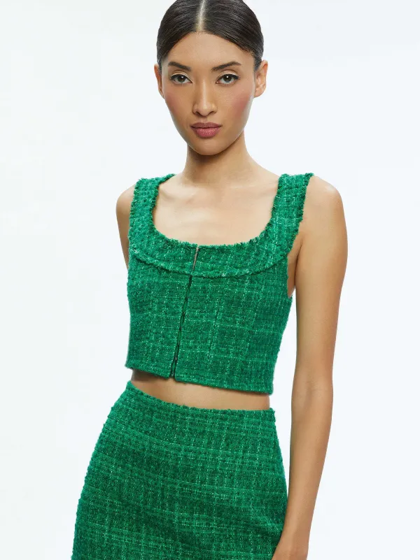 Women Alice and Olivia Kensie Scoop Neck Cropped Bustier