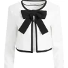 Women Alice and Olivia Kidman Bow Front Cropped Jacket