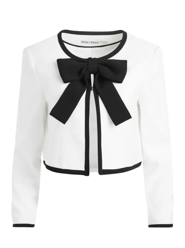 Women Alice and Olivia Kidman Bow Front Cropped Jacket