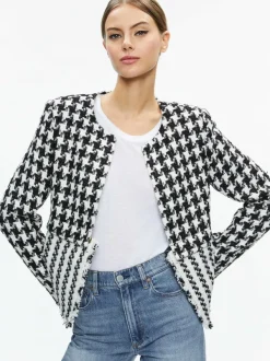 Women Alice and Olivia Kidman Two-Fer Tweed Jacket