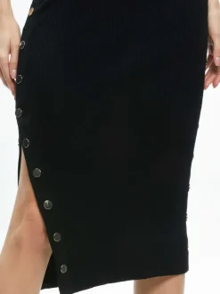 Women Alice and Olivia Lalita Side Snap Midi Dress
