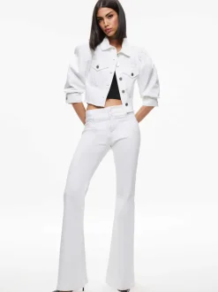 Women Alice and Olivia Lana Puff Sleeve Denim Jacket