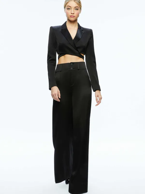 Women Alice and Olivia Leone Cropped Wrap Blazer