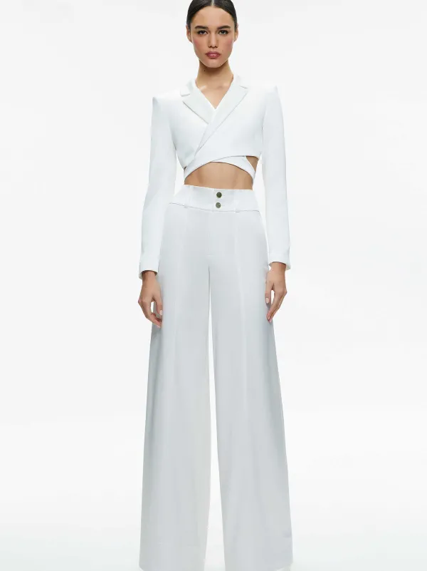 Women Alice and Olivia Leone Cropped Wrap Blazer