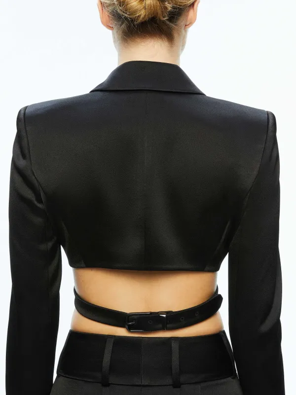 Women Alice and Olivia Leone Cropped Wrap Blazer