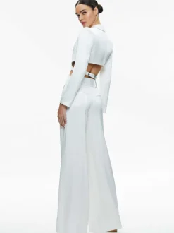 Women Alice and Olivia Leone Cropped Wrap Blazer + Mame High Rise Wide Leg Pant
