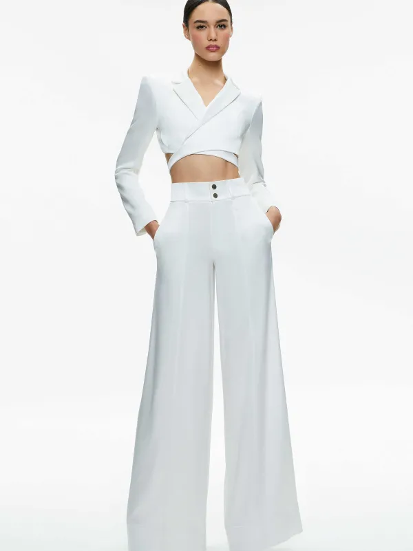 Women Alice and Olivia Leone Cropped Wrap Blazer