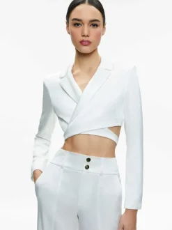 Women Alice and Olivia Leone Cropped Wrap Blazer
