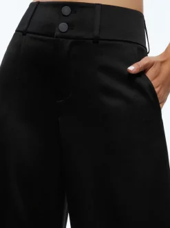 Women Alice and Olivia Leone Cropped Wrap Blazer + Mame High Rise Wide Leg Pant
