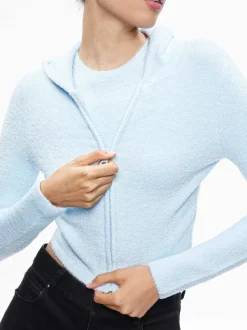 Women Alice and Olivia Lidell Cropped Zip Up Hoodie