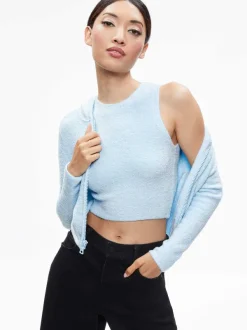 Women Alice and Olivia Lidell Cropped Zip Up Hoodie