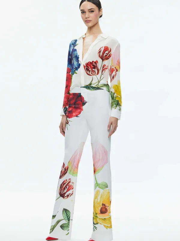 Women Alice and Olivia Livi Mid Rise Trouser