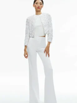 Women Alice and Olivia Lorna Embellished Cropped Jacket