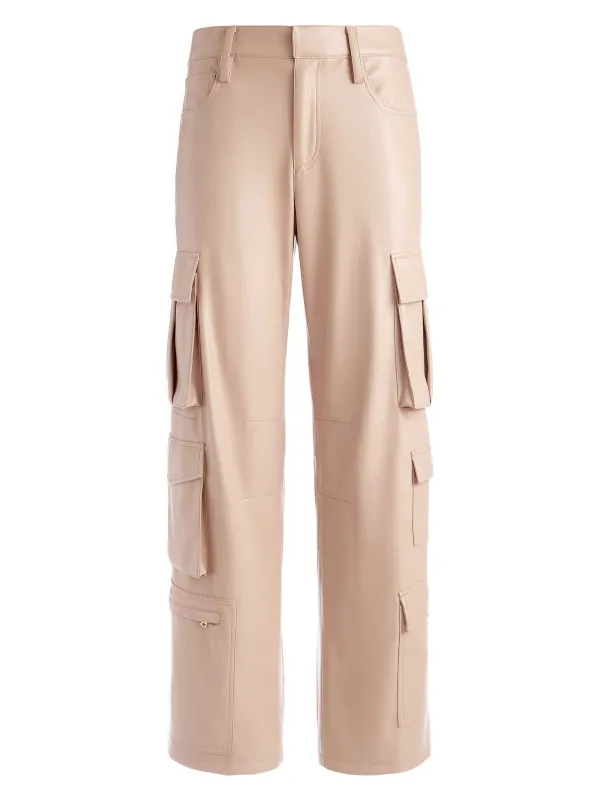 Women Alice and Olivia Luis Vegan Leather Cargo Pant