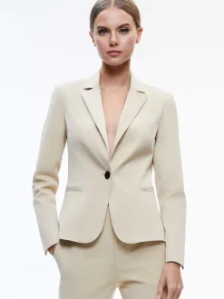 Women Alice and Olivia Macey Chino Fitted Notch Collar Blazer