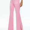 Women Alice and Olivia Macey Notch Collar Fitted Blazer + Danette High Rise Flare Slit Trouser