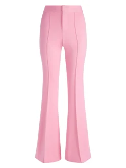 Women Alice and Olivia Macey Notch Collar Fitted Blazer + Danette High Rise Flare Slit Trouser