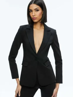 Women Alice and Olivia Macey Slit Sleeve Blazer