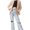 Women Alice and Olivia Macey Vegan Leather Shawl Collar Blazer