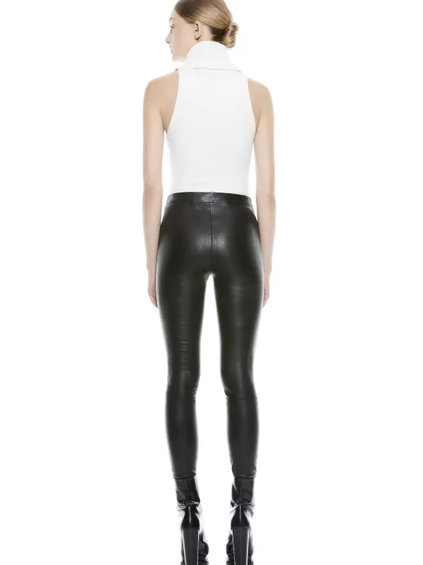 Women Alice and Olivia Maddox Side Zip Leather Legging