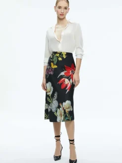 Women Alice and Olivia Maeve Midi Slip Skirt