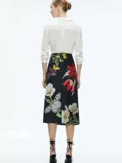 Women Alice and Olivia Maeve Midi Slip Skirt