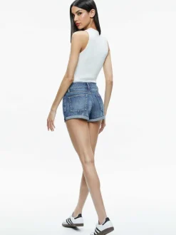Women Alice and Olivia Maggie Mid Rise Vintage Shorts
