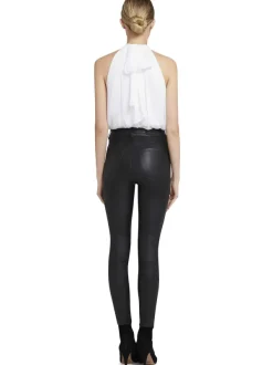 Women Alice and Olivia Maris Halter Neck Gathered Top