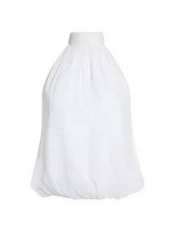 Women Alice and Olivia Maris Halter Neck Gathered Top