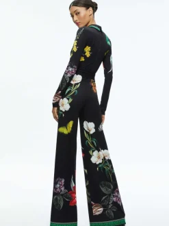 Women Alice and Olivia Melinda Wide Leg Wrap Jumpsuit