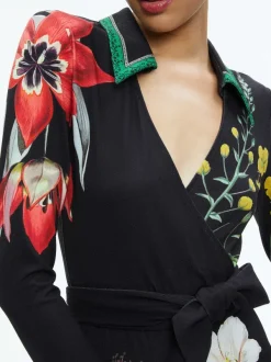Women Alice and Olivia Melinda Wide Leg Wrap Jumpsuit