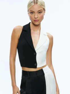 Women Alice and Olivia Meri Color Block Blazer Top + Pompey Color Block Pant