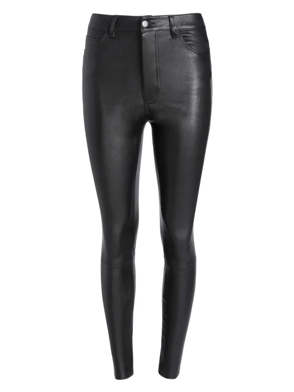 Women Alice and Olivia Mikah Single Button Leather Pant