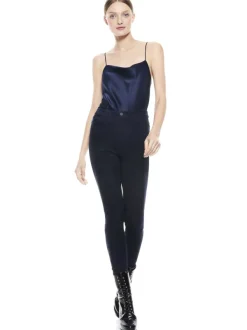 Women Alice and Olivia Mikah Single Button Suede Pant