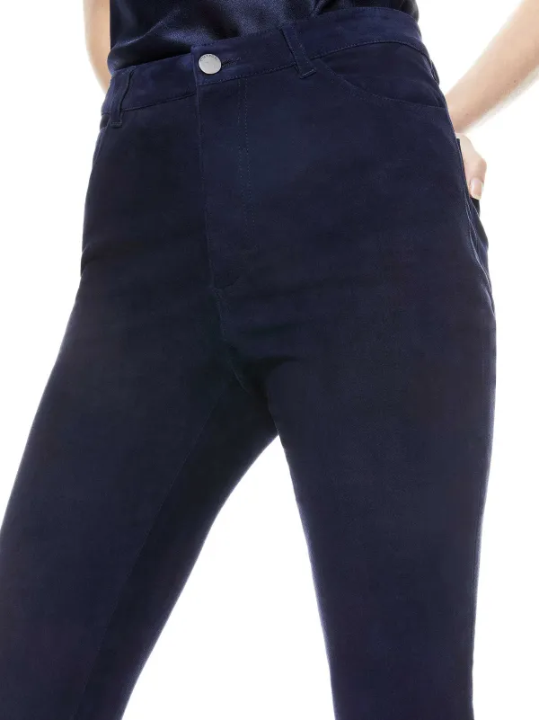 Women Alice and Olivia Mikah Single Button Suede Pant
